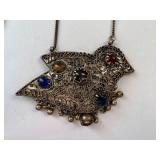 Set of 5 Ethnic and Ornate Necklaces with Cross and Owl Pendants