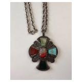 Set of 5 Ethnic and Ornate Necklaces with Cross and Owl Pendants