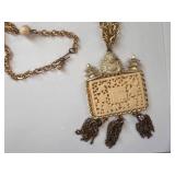 Set of 5 Ethnic and Ornate Necklaces with Cross and Owl Pendants