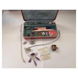 Collection of Vintage Costume Jewelry and Accessories with Case