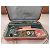 Collection of Vintage Costume Jewelry and Accessories with Case