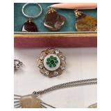 Collection of Vintage Costume Jewelry and Accessories with Case