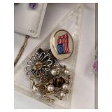 Large Assorted Costume Jewelry Collection with Earrings, Brooches, and Accessories