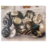 Large Assorted Costume Jewelry Collection with Earrings, Brooches, and Accessories