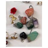 Large Assorted Costume Jewelry Collection with Earrings, Brooches, and Accessories