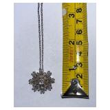 Stauer Snowflake Pendant Necklace with Chain in Box