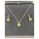 Stauer Dancing Sparkle Diamond Aura Necklace and Earrings Set