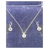 Stauer Dancing Sparkle Diamond Aura Necklace and Earrings Set