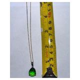 Stauer Green Gemstone Necklace and Earring Set in Gift Box