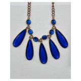 Stauer Blue Pendant Necklace and Earring Set with Gift Box