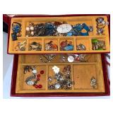 Costume Jewelry Lot with Dragons Breath Clip Earrings, Brooches, Rings, and Necklaces