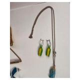 Costume Jewelry Lot with Dragons Breath Clip Earrings, Brooches, Rings, and Necklaces