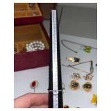 Costume Jewelry Lot with Dragons Breath Clip Earrings, Brooches, Rings, and Necklaces