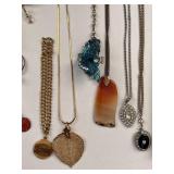 Costume Jewelry Lot with Dragons Breath Clip Earrings, Brooches, Rings, and Necklaces