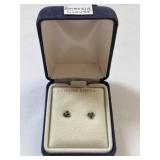 10K Gold Emerald Clover Earrings, 0.25 Grams