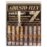 Display Card of 10 Vintage Adjusto-Flex Watch Bands by Regal