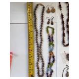 Jasper and Quartz Jewelry Lot with Necklaces, Earrings, Brooch, and More