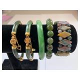 Lot of 5 Jade Bracelets - Bangles and Bead Styles
