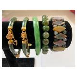 Lot of 5 Jade Bracelets - Bangles and Bead Styles
