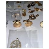 Mixed Jewelry Lot with Brooches, Pendants, Pins and Cufflinks