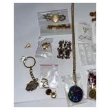 Mixed Jewelry Lot with Brooches, Pendants, Pins and Cufflinks