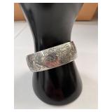 Samuel Kirk & Son Sterling Silver Flower of the Month June Rose Cuff Bracelet with Box