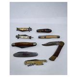 Collection of 8 Vintage Pocket Knives and Multi-Tools