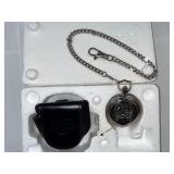 Harley-Davidson Pocket Watch with Chain and Leather Case