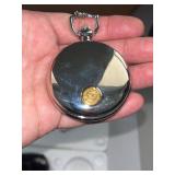 Harley-Davidson Pocket Watch with Chain and Leather Case