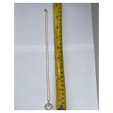 Gold Tone Necklace with Hexagonal Cubic Zirconia Pendant in Box