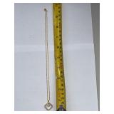 Gold Tone Necklace with Hexagonal Cubic Zirconia Pendant in Box