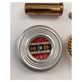 Vintage Collectibles Lot with Lone Ranger Pedometer, Brass Brush, Anchor Items, and US Compact