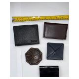 Collection of 5 Vintage Leather Wallets and Coin Holders