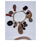 Vintage Mixed Jewelry Lot Including 1960s Kaija Aarikka Finnish Birch Bead Set