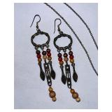 Vintage Mixed Jewelry Lot Including 1960s Kaija Aarikka Finnish Birch Bead Set