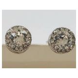 Diamond Essence Swarovski Crystal Stud Earrings Sterling Silver