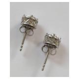 Diamond Essence Swarovski Crystal Stud Earrings Sterling Silver