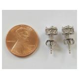 Diamond Essence Swarovski Crystal Stud Earrings Sterling Silver