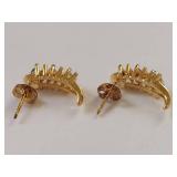 18KT Gold Over Sterling Silver Earrings with Genuine Stones & Diamonds