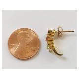 18KT Gold Over Sterling Silver Earrings with Genuine Stones & Diamonds