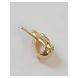 Pink Teardrop Earrings with Gold Accents