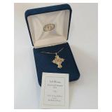 Irish Blessing Diamond & Emerald Cross Pendant with Certificate