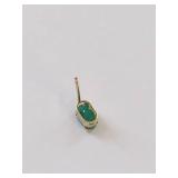 10 KT Gold Genuine Emerald Stud Earrings in Box