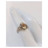 Vintage Black Hills Gold Ring Sterling Silver 12K Rose & Yellow Gold