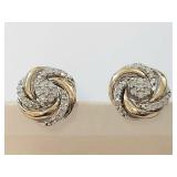 14K & Sterling Silver Love Knots Earrings from Macy