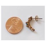 10K Gold Onyx & Diamond Accent Earrings