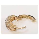 18KT Gold Over Sterling Silver Ring & Earrings Set with Diamond Accents