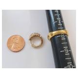 18KT Gold Over Sterling Silver Ring & Earrings Set with Diamond Accents