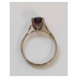 Vintage Style Ring with Dark Gemstone