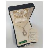 Sterling Silver Necklace with Cultured Pearl Pendant